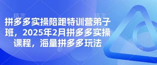 拼多多实操陪跑特训营弟子班，2025年2月拼多多实操课程，海量拼多多玩法副业基地_极客搞钱_中创网_福缘网_冒泡网_资源整合平台副业基地
