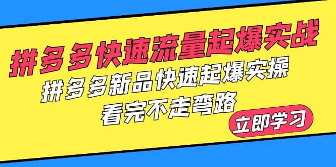拼多多-快速流量起爆实战，拼多多新品快速起爆实操，看完不走弯路副业基地_极客搞钱_中创网_福缘网_冒泡网_资源整合平台副业基地