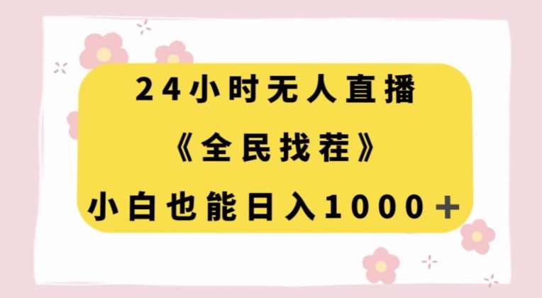 24小时无人直播，全民找茬，小白也能日入1000+【揭秘】副业基地_极客搞钱_中创网_福缘网_冒泡网_资源整合平台副业基地