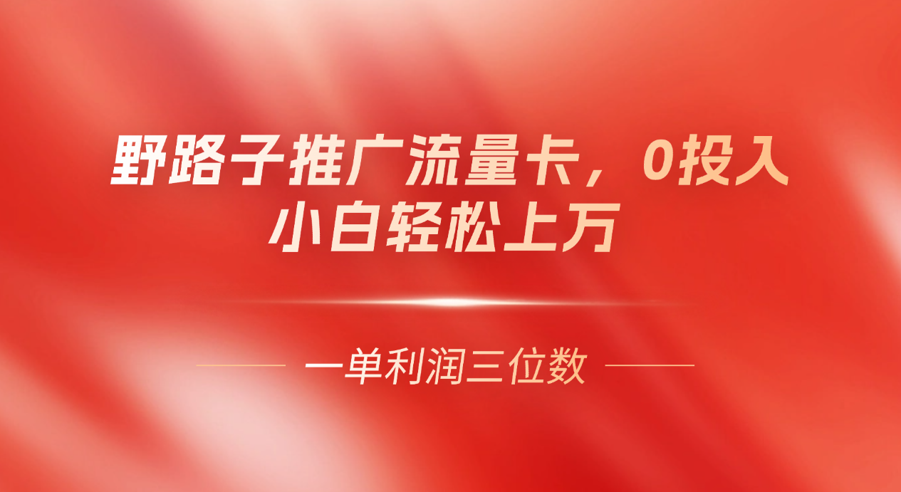 图片[1]副业基地_极客搞钱_中创网_福缘网_冒泡网_资源整合平台野路子推广流量卡，一单利润上百，0投入，小白月利润上万副业基地_极客搞钱_中创网_福缘网_冒泡网_资源整合平台副业基地