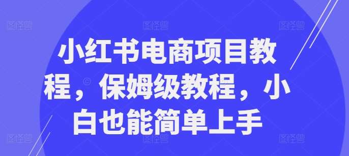 小红书电商项目教程，保姆级教程，小白也能简单上手副业基地_极客搞钱_中创网_福缘网_冒泡网_资源整合平台副业基地