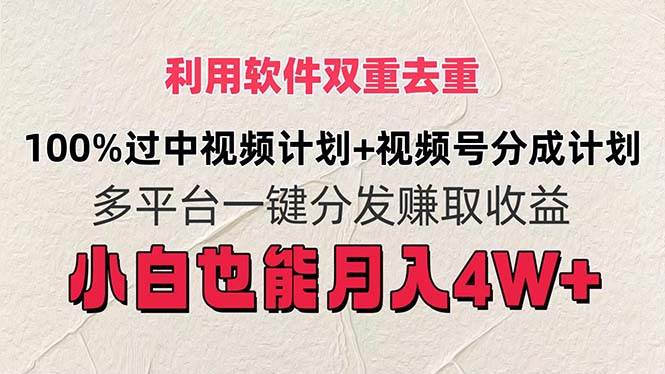 （11862期）利用软件双重去重，100%过中视频+视频号分成计划小白也可以月入4W+副业基地_极客搞钱_中创网_福缘网_冒泡网_资源整合平台副业基地