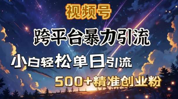 跨平台暴力引流，私域完美闭环，日引500+精准创业粉副业基地_极客搞钱_中创网_福缘网_冒泡网_资源整合平台副业基地