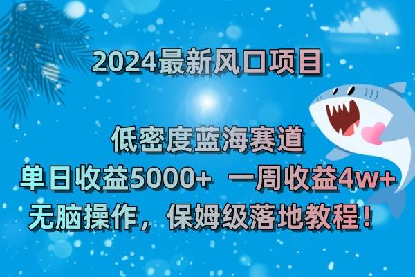 （8545期）2024最新风口项目 低密度蓝海赛道，日收益5000+周收益4w+ 无脑操作，保…副业基地_极客搞钱_中创网_福缘网_冒泡网_资源整合平台副业基地