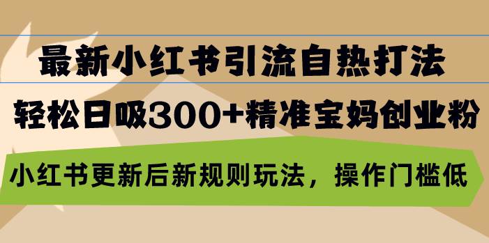 （13145期）最新小红书引流自热打法，轻松日吸300+精准宝妈创业粉，小红书更新后新…副业基地_极客搞钱_中创网_福缘网_冒泡网_资源整合平台副业基地