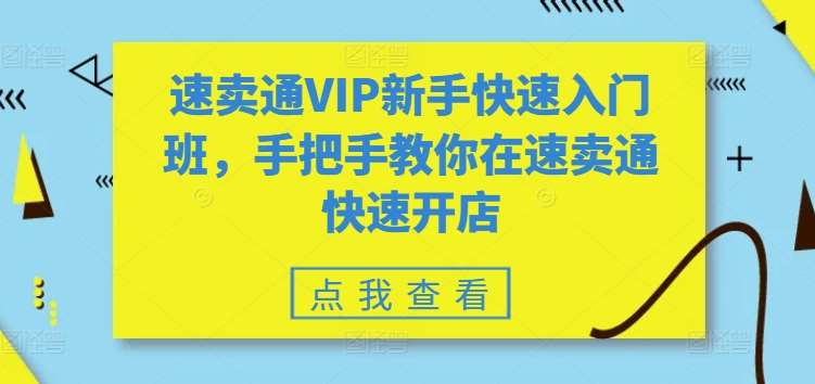 速卖通VIP新手快速入门班，手把手教你在速卖通快速开店副业基地_极客搞钱_中创网_福缘网_冒泡网_资源整合平台副业基地