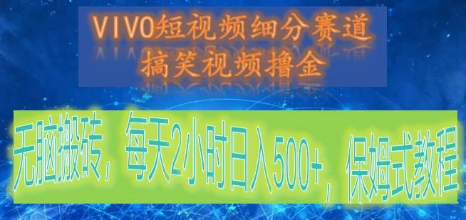 VIVO短视频细分赛道，搞笑视频撸金，无脑搬砖，每天2小时日入500+，保姆式教程副业基地_极客搞钱_中创网_福缘网_冒泡网_资源整合平台副业基地