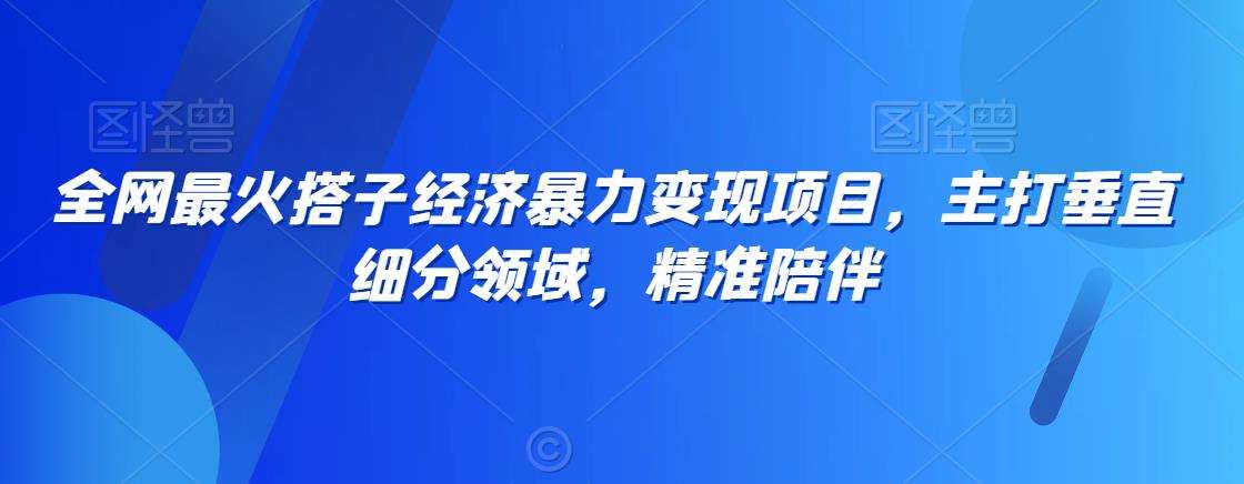 全网最火搭子经济暴力变现项目，主打垂直细分领域，精准陪伴【揭秘】副业基地_极客搞钱_中创网_福缘网_冒泡网_资源整合平台副业基地
