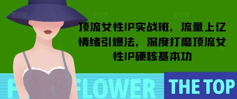 顶流女性IP实战班，流量上亿情绪引爆法，深度打磨顶流女性IP硬核基本功副业基地_极客搞钱_中创网_福缘网_冒泡网_资源整合平台副业基地