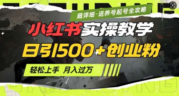 2月小红书最新日引500+创业粉实操教学【超详细】小白轻松上手，月入1W+，附小红书养号起号SOP副业基地_极客搞钱_中创网_福缘网_冒泡网_资源整合平台副业基地