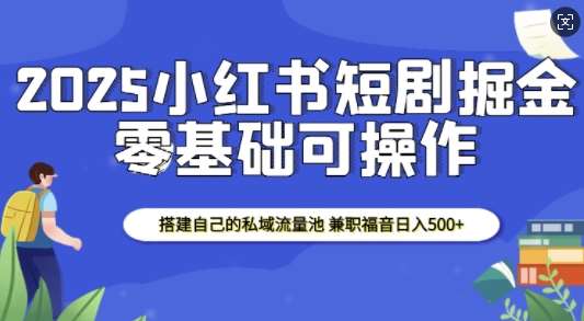 2025小红书短剧掘金，搭建自己的私域流量池，兼职福音日入5张副业基地_极客搞钱_中创网_福缘网_冒泡网_资源整合平台副业基地