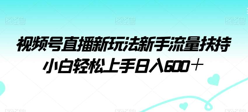 视频号直播新玩法新手流量扶持小白轻松上手日入600＋【揭秘】副业基地_极客搞钱_中创网_福缘网_冒泡网_资源整合平台副业基地