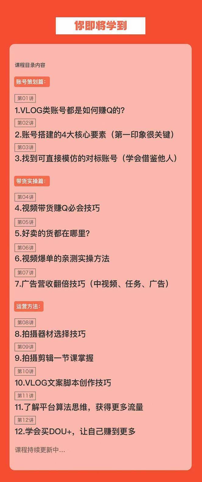 图片[2]副业基地_极客搞钱_中创网_福缘网_冒泡网_资源整合平台新手VLOG短视频特训营：学会带货、好物、直播、中视频、赚Q方法（16节课）副业基地_极客搞钱_中创网_福缘网_冒泡网_资源整合平台副业基地