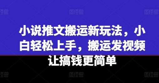 小说推文搬运新玩法，小白轻松上手，搬运发视频让搞钱更简单副业基地_极客搞钱_中创网_福缘网_冒泡网_资源整合平台副业基地