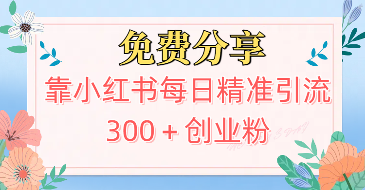 2025最新引流！靠小红书每日精准引流300＋创业粉副业基地_极客搞钱_中创网_福缘网_冒泡网_资源整合平台副业基地