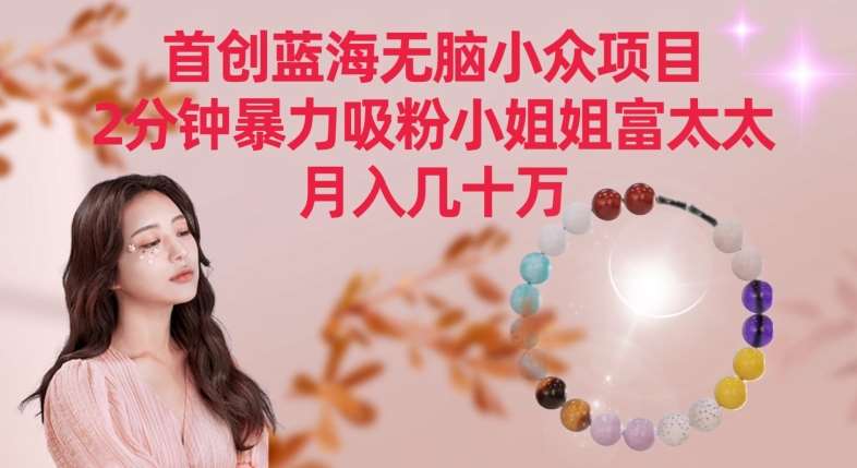 首创蓝海无脑小众项目，2分钟暴力吸粉小姐姐富太太，月入几十万【揭秘】副业基地_极客搞钱_中创网_福缘网_冒泡网_资源整合平台副业基地