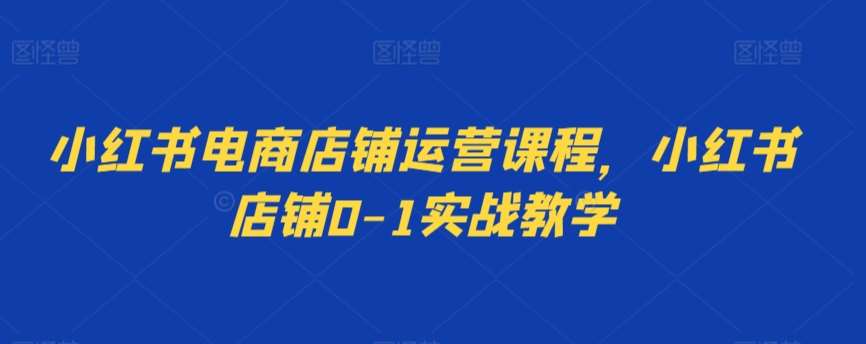 小红书电商店铺运营课程，小红书店铺0-1实战教学副业基地_极客搞钱_中创网_福缘网_冒泡网_资源整合平台副业基地