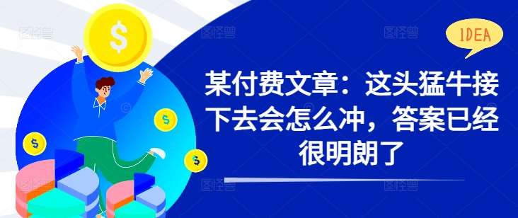 某付费文章：这头猛牛接下去会怎么冲，答案已经很明朗了 !副业基地_极客搞钱_中创网_福缘网_冒泡网_资源整合平台副业基地