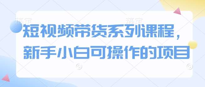 短视频带货系列课程，新手小白可操作的项目副业基地_极客搞钱_中创网_福缘网_冒泡网_资源整合平台副业基地