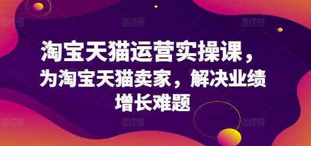 淘宝天猫运营实操课，为淘宝天猫卖家，解决业绩增长难题副业基地_极客搞钱_中创网_福缘网_冒泡网_资源整合平台副业基地