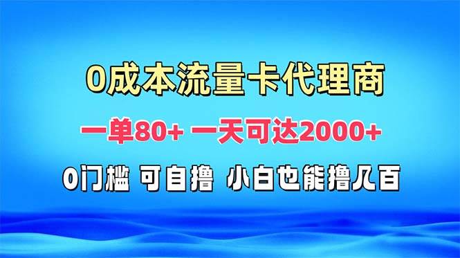 （13391期）免费流量卡代理一单80+ 一天可达2000+副业基地_极客搞钱_中创网_福缘网_冒泡网_资源整合平台副业基地
