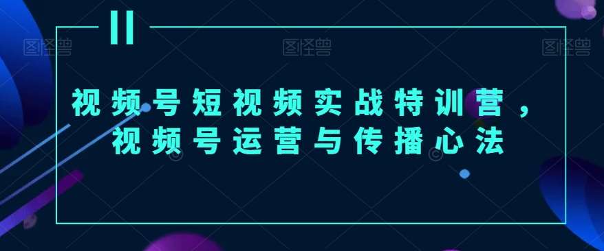 视频号短视频实战特训营，视频号运营与传播心法副业基地_极客搞钱_中创网_福缘网_冒泡网_资源整合平台副业基地