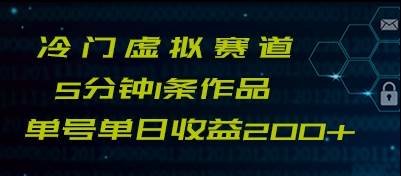 最新冷门赛道5分钟1条作品单日单号收益200+副业基地_极客搞钱_中创网_福缘网_冒泡网_资源整合平台副业基地
