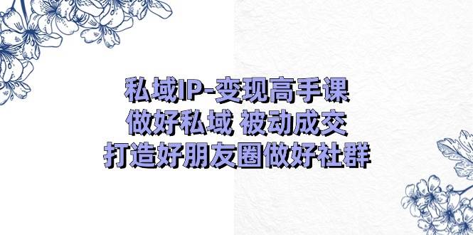 私域IP变现高手课：做好私域被动成交，打造好朋友圈做好社群（18节）副业基地_极客搞钱_中创网_福缘网_冒泡网_资源整合平台副业基地