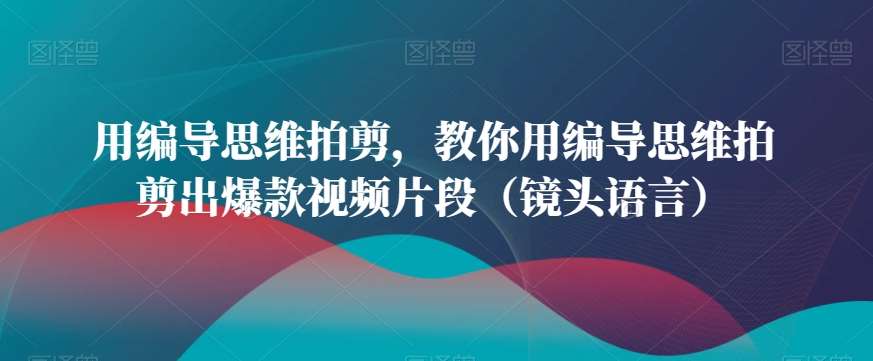 用编导思维拍剪，教你用编导思维拍剪出爆款视频片段（镜头语言）副业基地_极客搞钱_中创网_福缘网_冒泡网_资源整合平台副业基地