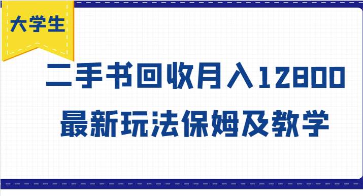大学生创业风向标，二手书回收月入12800，最新玩法保姆及教学副业基地_极客搞钱_中创网_福缘网_冒泡网_资源整合平台副业基地