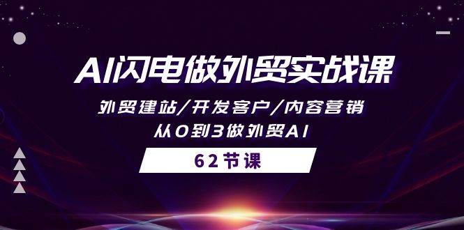 （10049期）AI闪电做外贸实战课，外贸建站/开发客户/内容营销/从0到3做外贸AI-62节副业基地_极客搞钱_中创网_福缘网_冒泡网_资源整合平台副业基地