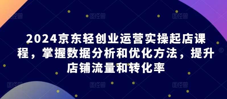 2024京东轻创业运营实操起店课程，掌握数据分析和优化方法，提升店铺流量和转化率副业基地_极客搞钱_中创网_福缘网_冒泡网_资源整合平台副业基地