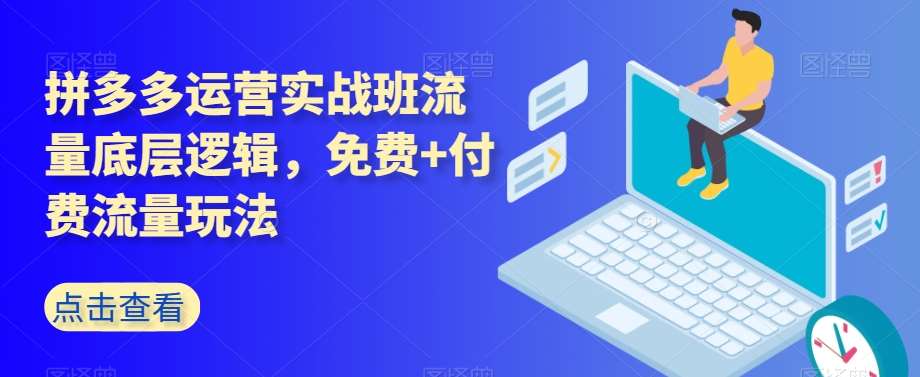 拼多多运营实战班流量底层逻辑，免费+付费流量玩法副业基地_极客搞钱_中创网_福缘网_冒泡网_资源整合平台副业基地