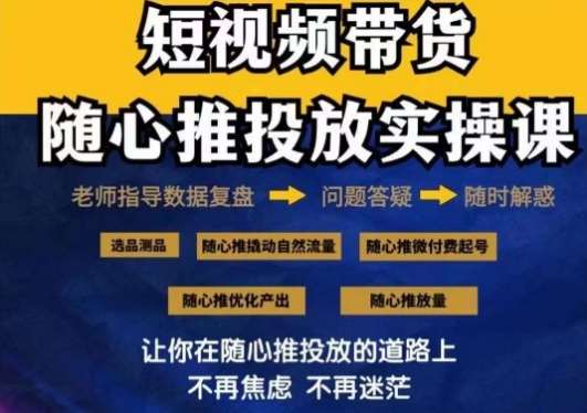 2024好物分享随心推投放实操课，随心推撬动自然流量/微付费起号/优化产出副业基地_极客搞钱_中创网_福缘网_冒泡网_资源整合平台副业基地
