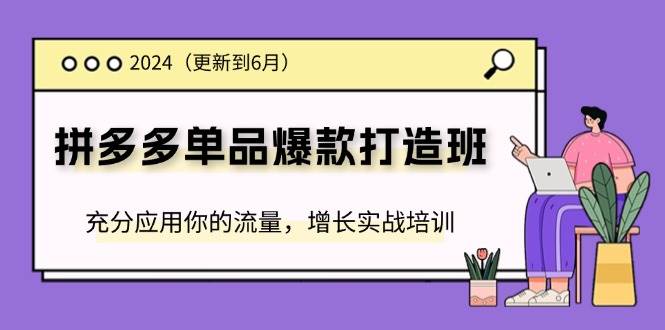 （11556期）2024拼多多-单品爆款打造班(更新6月)，充分应用你的流量，增长实战培训副业基地_极客搞钱_中创网_福缘网_冒泡网_资源整合平台副业基地