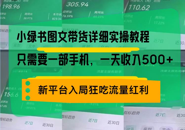 （13509期）小绿书图文带货详细实操教程，只需要一部手机，一天收入500+，轻松变现副业基地_极客搞钱_中创网_福缘网_冒泡网_资源整合平台副业基地
