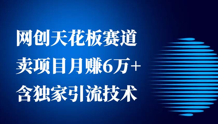 网创天花板赛道，卖项目月赚6万+，含独家引流技术（共26节课）副业基地_极客搞钱_中创网_福缘网_冒泡网_资源整合平台副业基地