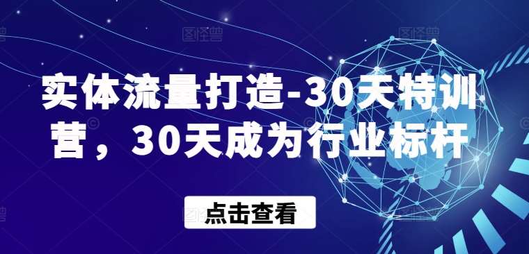 实体流量打造-30天特训营，30天成为行业标杆副业基地_极客搞钱_中创网_福缘网_冒泡网_资源整合平台副业基地