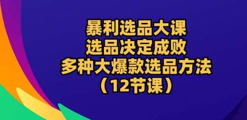 暴利选品大课：选品决定成败，教你多种大爆款选品方法(12节课)副业基地_极客搞钱_中创网_福缘网_冒泡网_资源整合平台副业基地