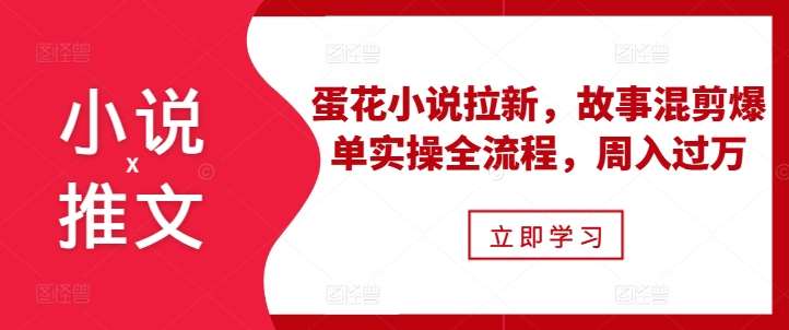 小说推文之蛋花小说拉新，故事混剪爆单实操全流程，周入过万副业基地_极客搞钱_中创网_福缘网_冒泡网_资源整合平台副业基地