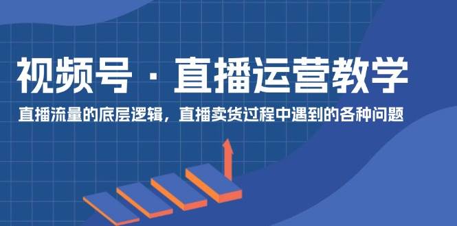（11687期）视频号 直播运营教学：直播流量的底层逻辑，直播卖货过程中遇到的各种问题副业基地_极客搞钱_中创网_福缘网_冒泡网_资源整合平台副业基地