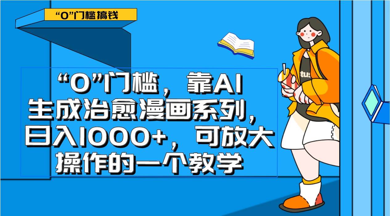 0门槛，靠AI生成治愈漫画系列，日入1000+，可放大操作的一个教学副业基地_极客搞钱_中创网_福缘网_冒泡网_资源整合平台副业基地