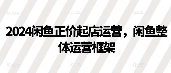 2024闲鱼正价起店运营，闲鱼整体运营框架副业基地_极客搞钱_中创网_福缘网_冒泡网_资源整合平台副业基地