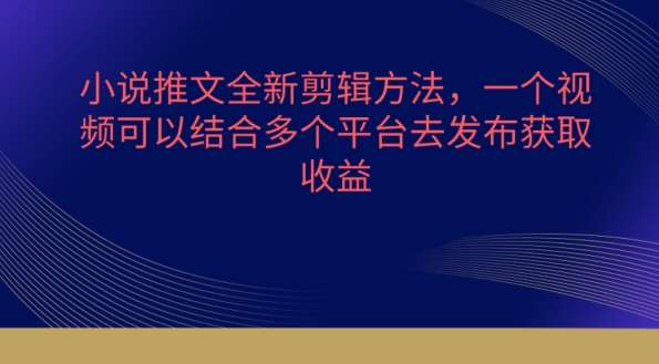 小说推文全新剪辑方法，一个视频可以结合多个平台去发布获取【揭秘】副业基地_极客搞钱_中创网_福缘网_冒泡网_资源整合平台副业基地