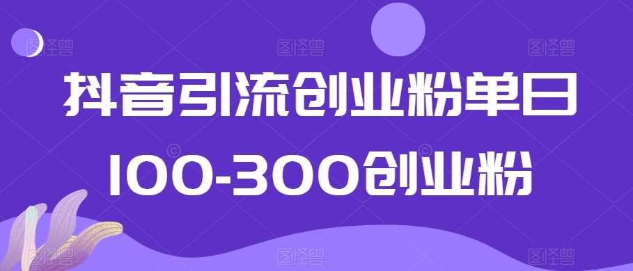 抖音引流创业粉单日100-300创业粉【揭秘】副业基地_极客搞钱_中创网_福缘网_冒泡网_资源整合平台副业基地