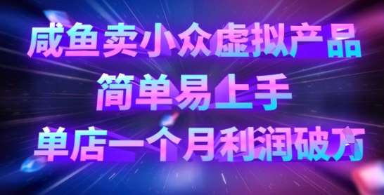 咸鱼卖小众虚拟产品，简单易上手，单店一个月利润破W副业基地_极客搞钱_中创网_福缘网_冒泡网_资源整合平台副业基地