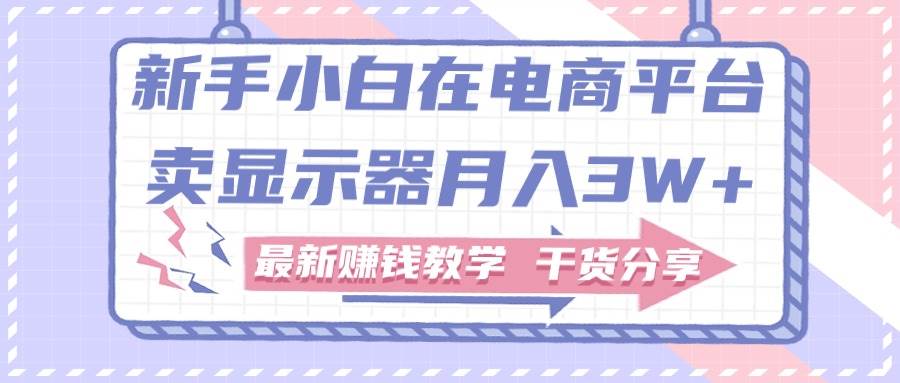 （11053期）新手小白如何做到在电商平台卖显示器月入3W+，最新赚钱教学干货分享副业基地_极客搞钱_中创网_福缘网_冒泡网_资源整合平台副业基地