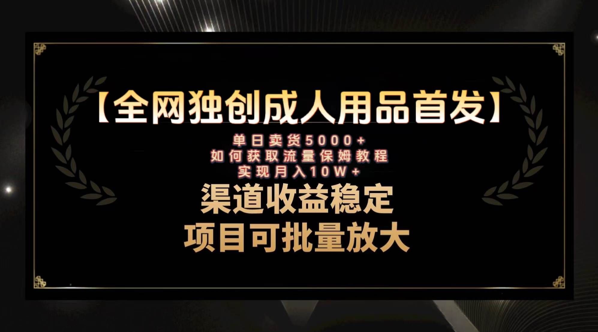 （8128期）最新全网独创首发，成人用品赛道引流获客，月入10w保姆级教程副业基地_极客搞钱_中创网_福缘网_冒泡网_资源整合平台副业基地