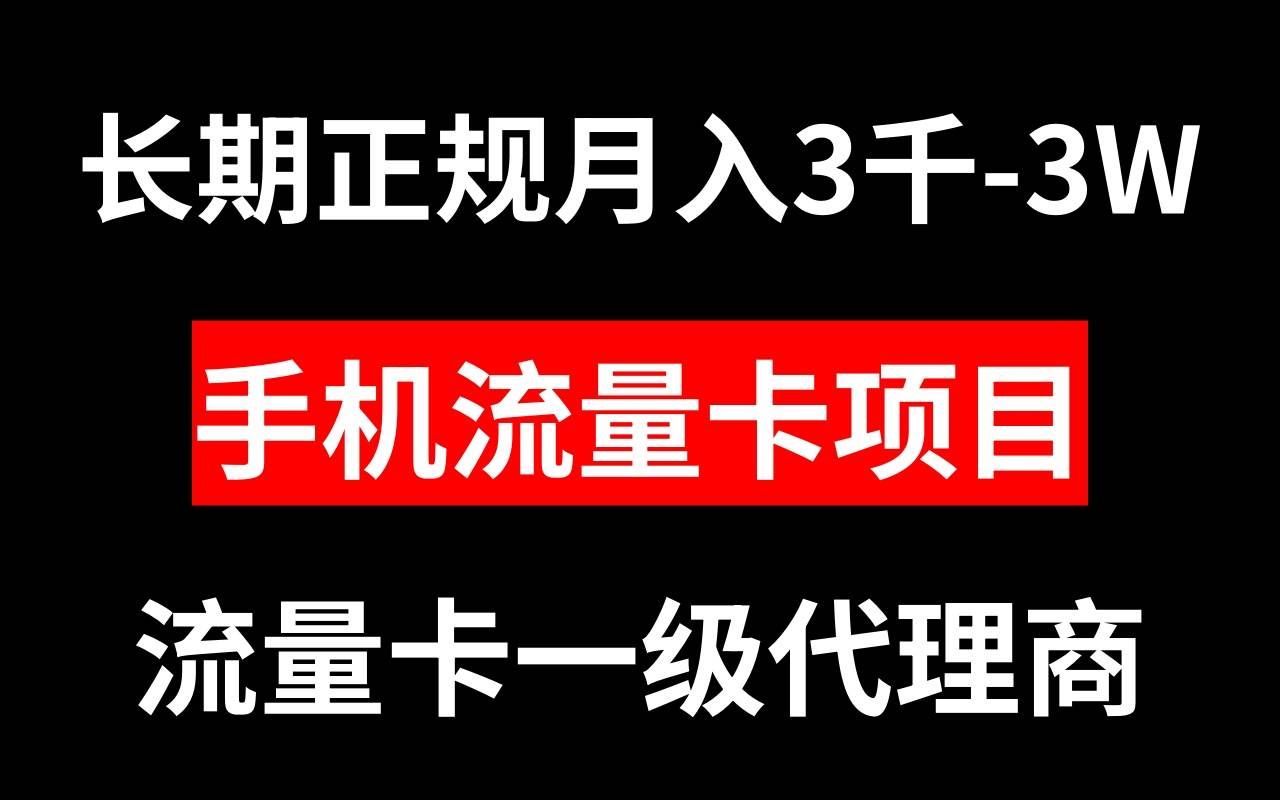 （8311期）手机流量卡代理月入3000-3W长期正规项目副业基地_极客搞钱_中创网_福缘网_冒泡网_资源整合平台副业基地