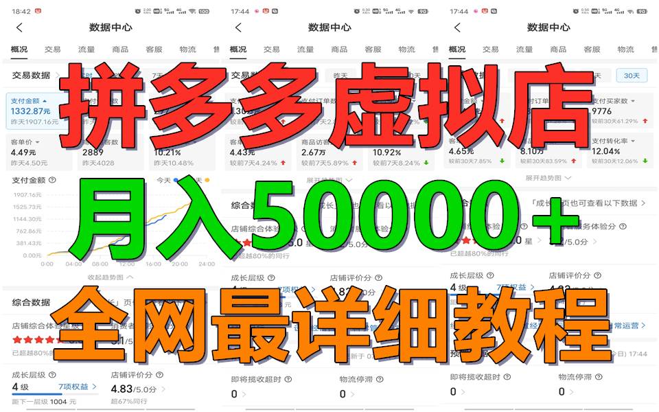 拼多多虚拟电商训练营月入50000+你也行，暴利稳定长久，副业首选副业基地_极客搞钱_中创网_福缘网_冒泡网_资源整合平台副业基地